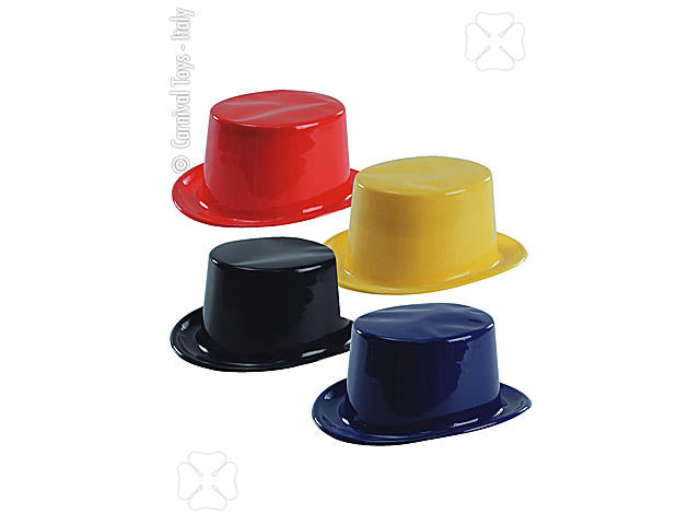 Cilindro in plastica misura h.12cm taglia 58 colori assortiti