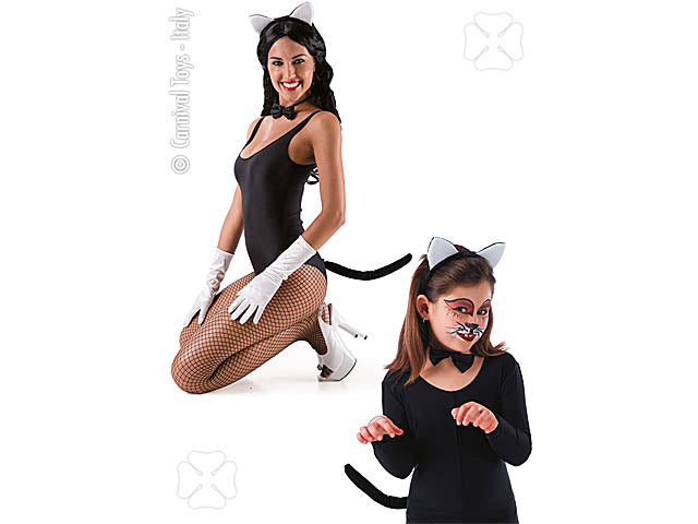 Set gattina: cerchietto, coda e papillon