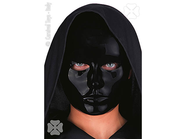 Maschera viso medio nera in plastica