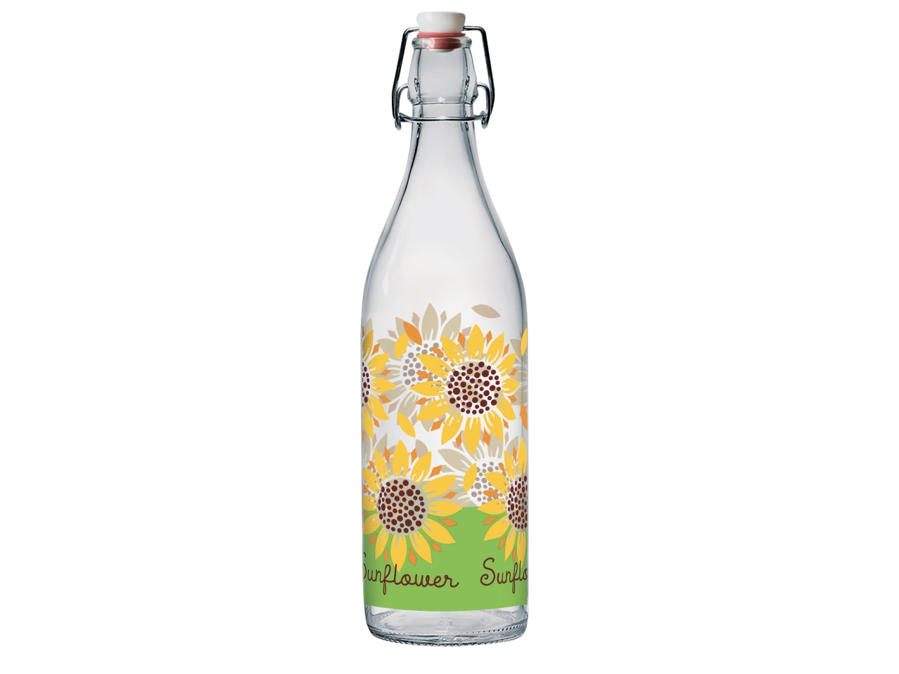 Bottiglia da tavola in vetro floreale 1l - Cerve