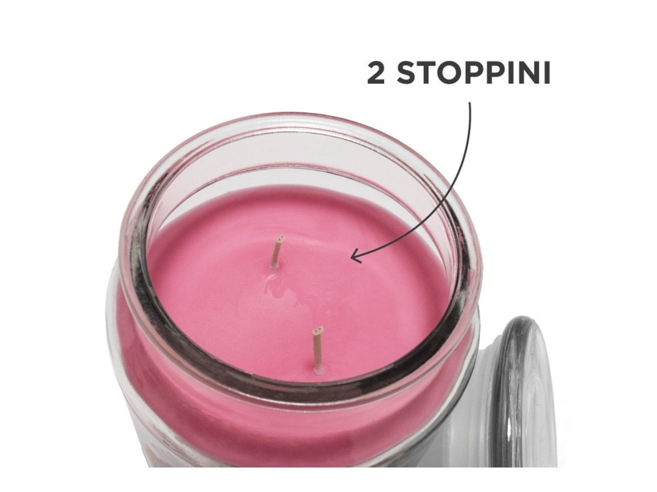 Candela in barattolo di vetro con coperchio 510gr, frutti rossi