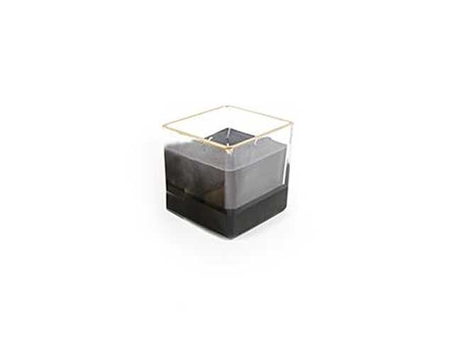 Candela in vetro c/bordo oro h12cm94916