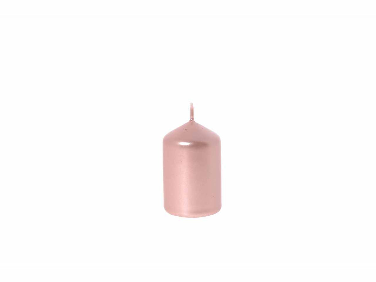 Candela moccolo lucida rose gold altezza 8cm diametro 5cm