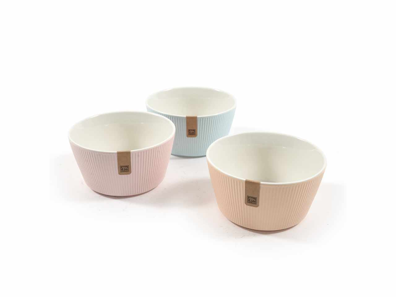 Ciotola in porcellana 540ml d. 13.2x9.5xh.7cm colori assortiti