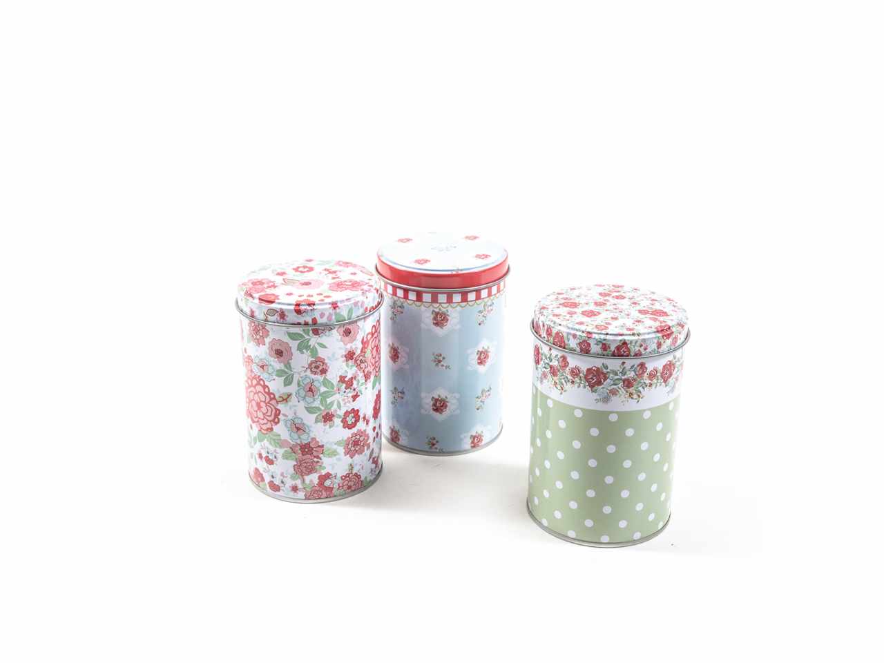 Barattolo in latta h.13xdiam.9cm decori assortiti