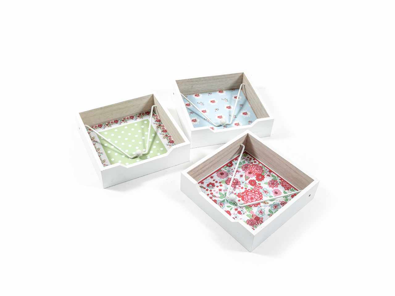 Portatovaglioli in legno 20x20xh.5,5cm assortito