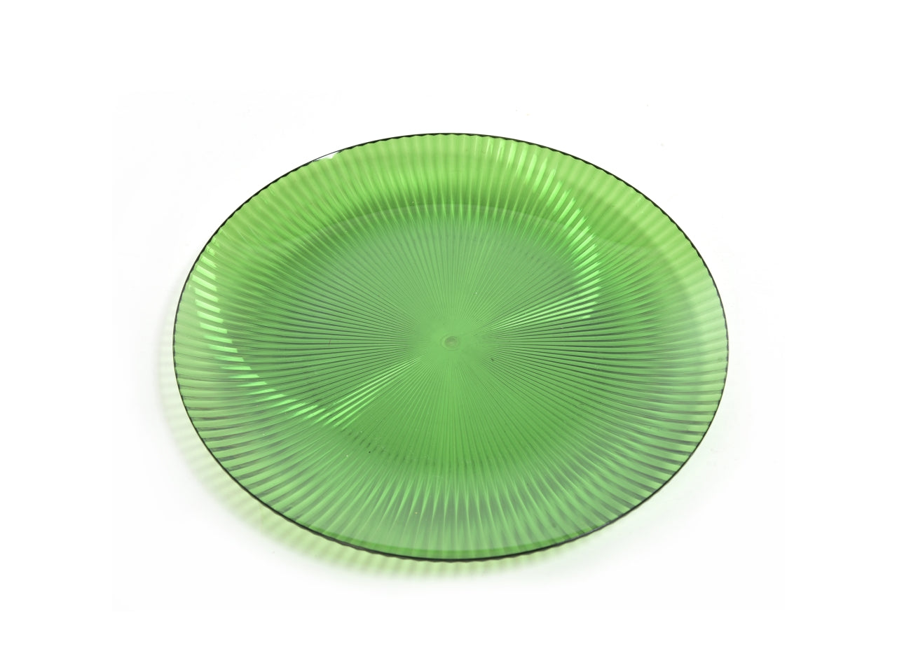 Piatto piano grande in plastica verde moderno, 26x2 cm - Mercury