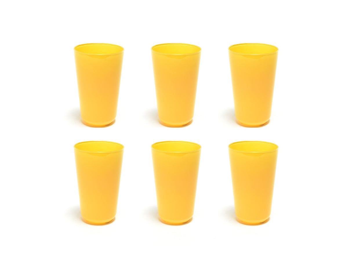 Bicchieri acqua in vetro 400ml giallo opaco monocromatico moderno set da 6 pezzi, Elegant - M Home $