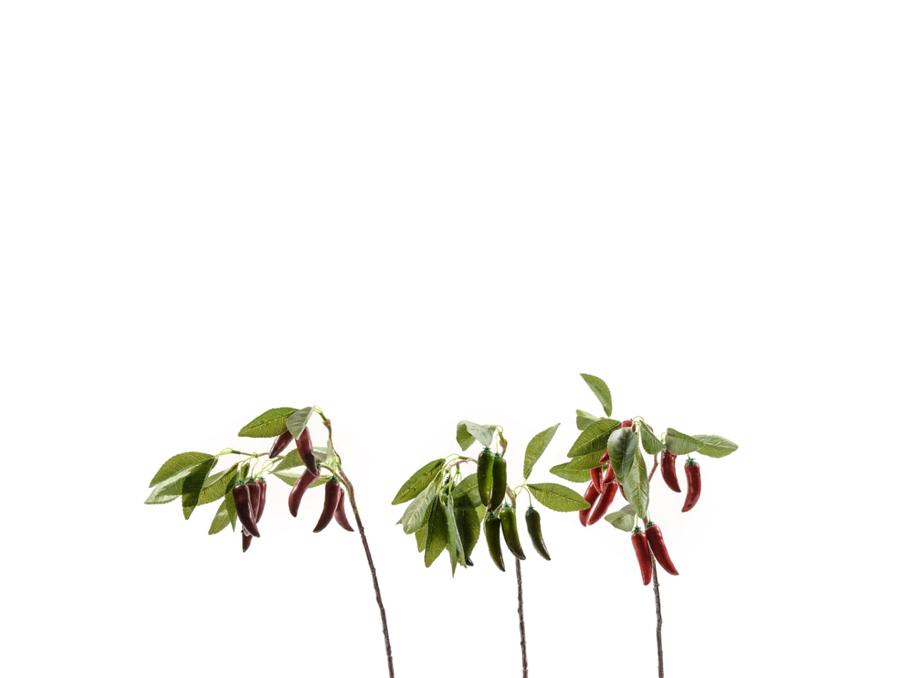 Rametto artificiale di peperoncino,  in 3 colori assortiti, 50 cm