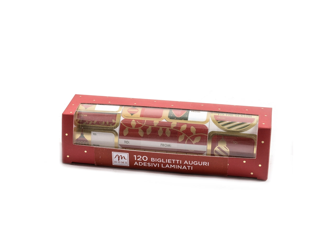 Biglietti auguri laminati adesivi confezione 3 rotoli 120 biglietti