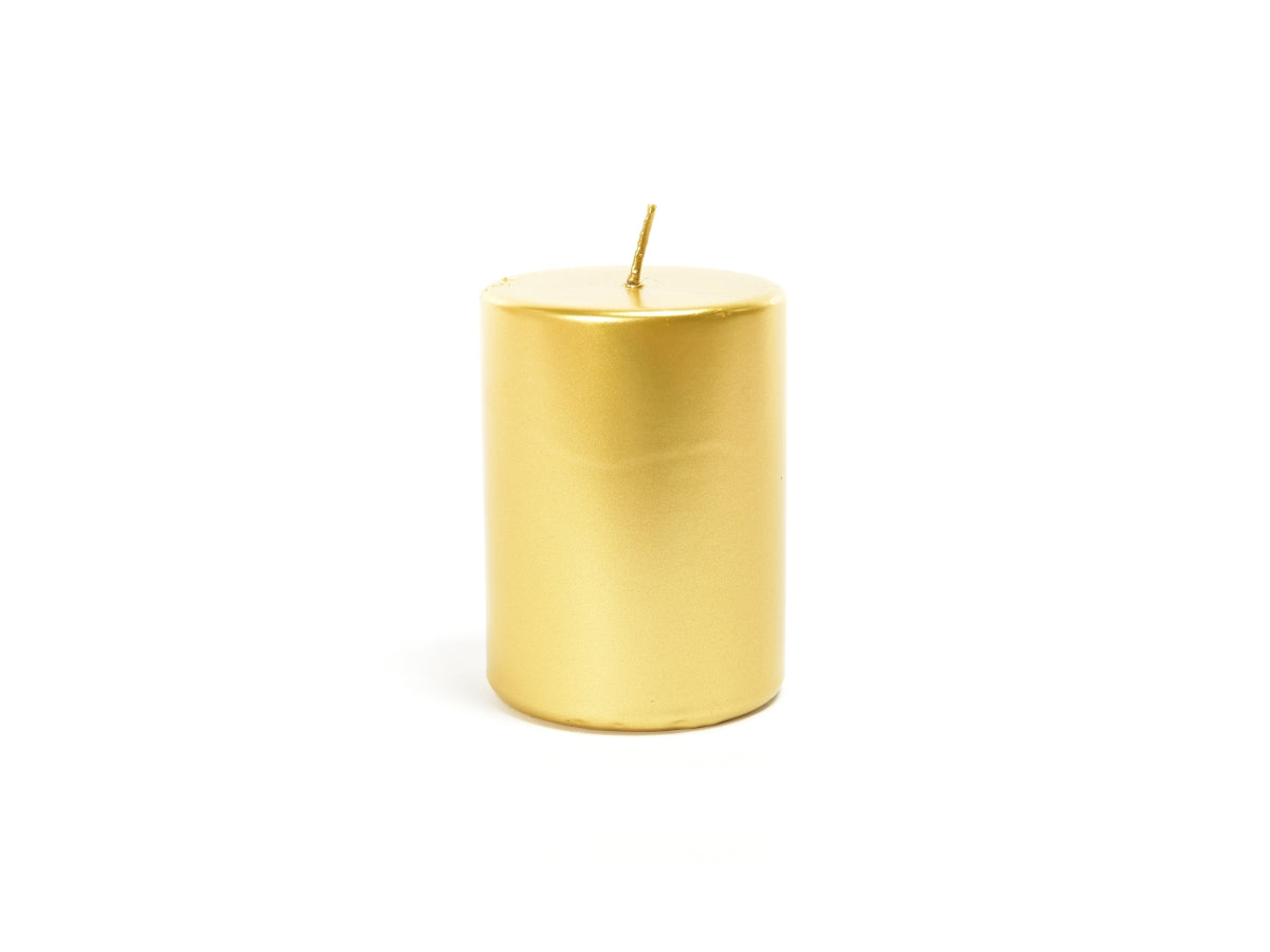 Candela moccolo metallica oro h.10xd.6cm