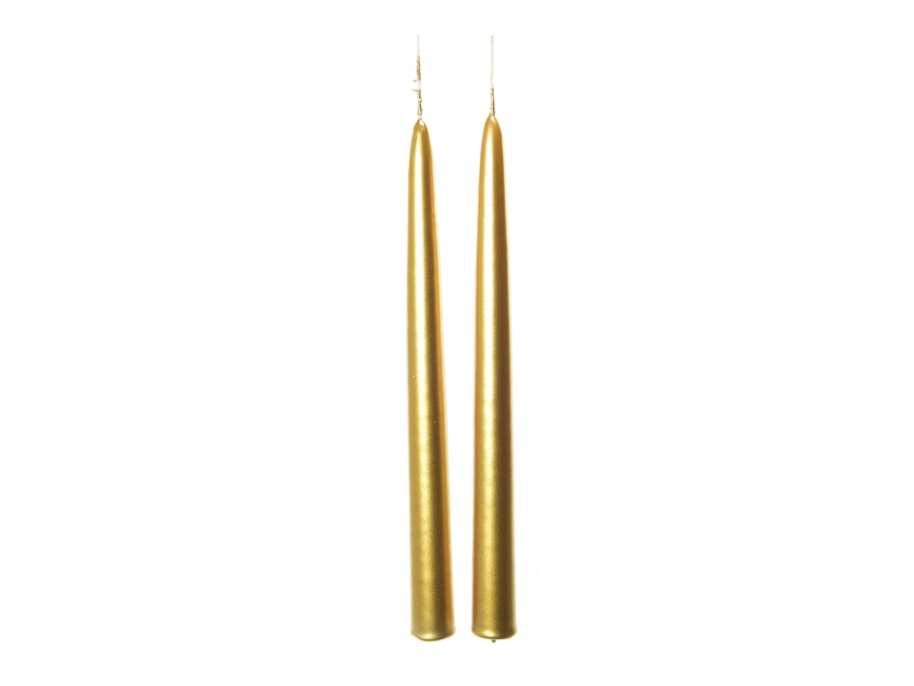Candela in coppia a stelo metalliche oro 29cm