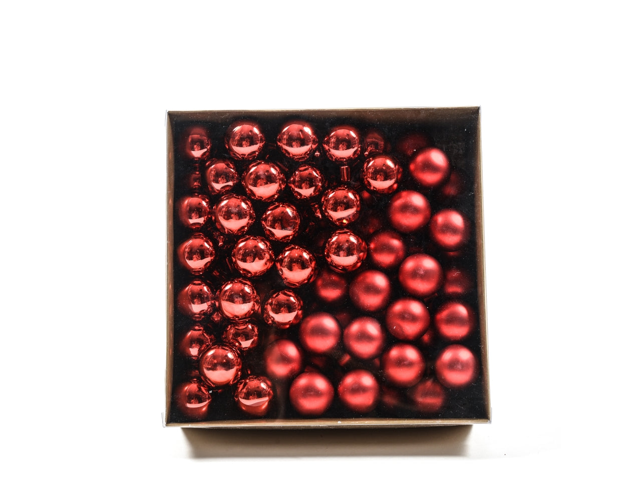 Palla in vetro 3cm rosso lucido e opaco in confezione da 144 pezzi