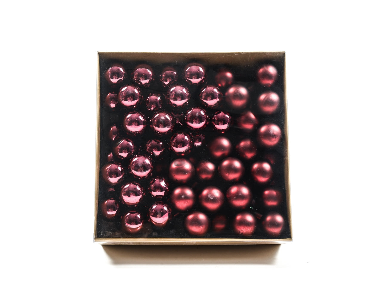 Palla di natale d.3cm rosso vino lucido e opaco la confezione contiene 72 palle