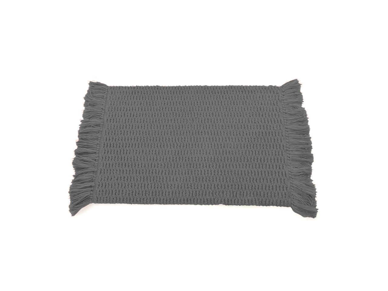 Tappeto da bagno in misto cotone e poliestere grigio 50x80 cm - M Home