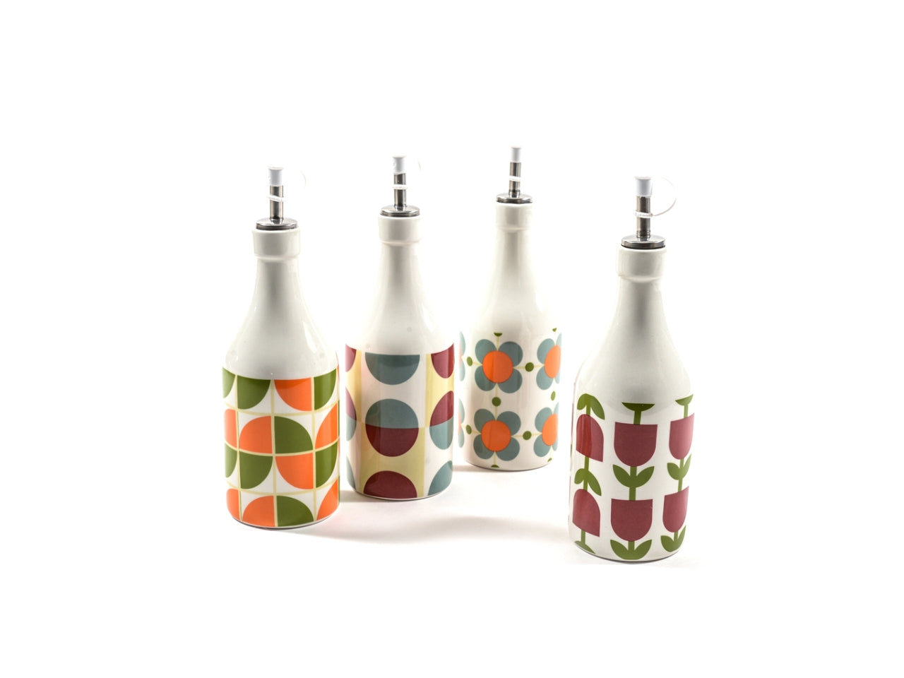 Oliera in ceramica vintage multicolor capacitÃ  470 ml fantasia geometrica/floreale 8x23 cm - M Home