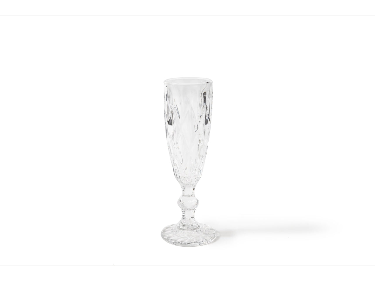 Flute in vetro trasparente classico, set 6 pezzi 6x20 cm - M Home