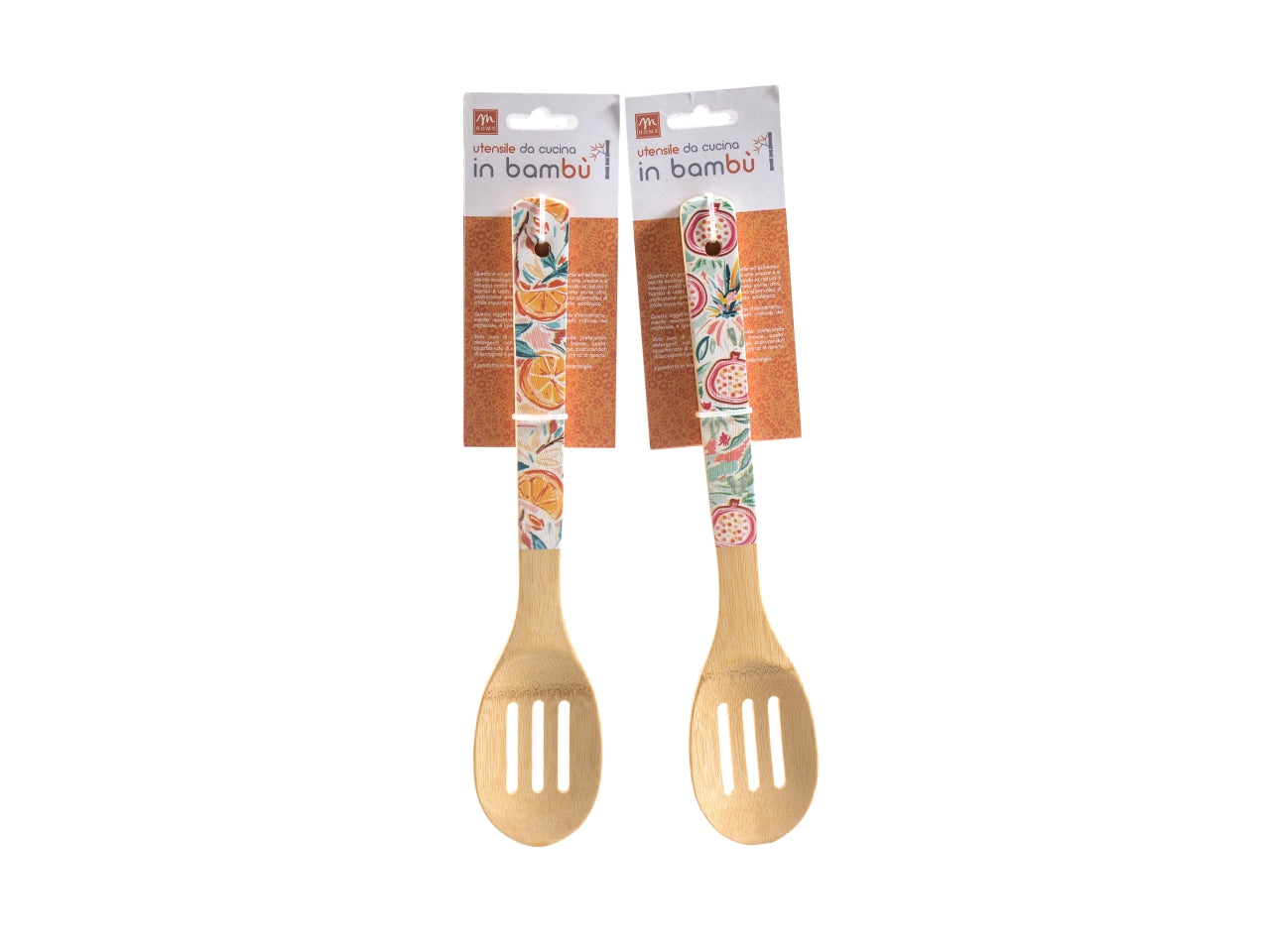 Cucchiaio forato da cucina in bambÃ¹ 30x6 cm in 2 colori assortiti - M Home