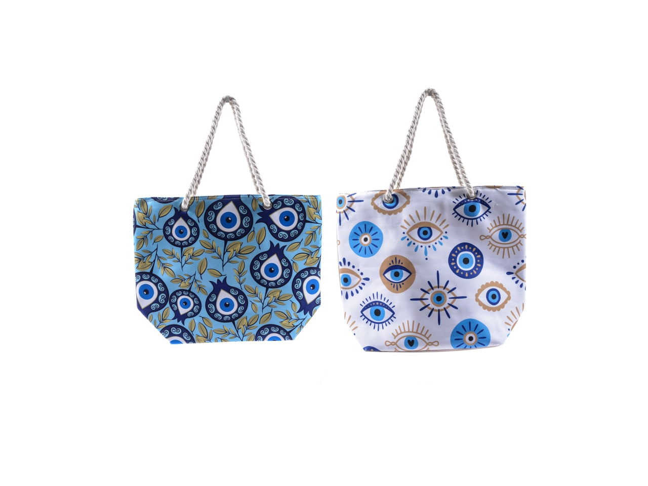 Borsa mare in tessuto con interno frigo 45x16x36cm decori assoriti
