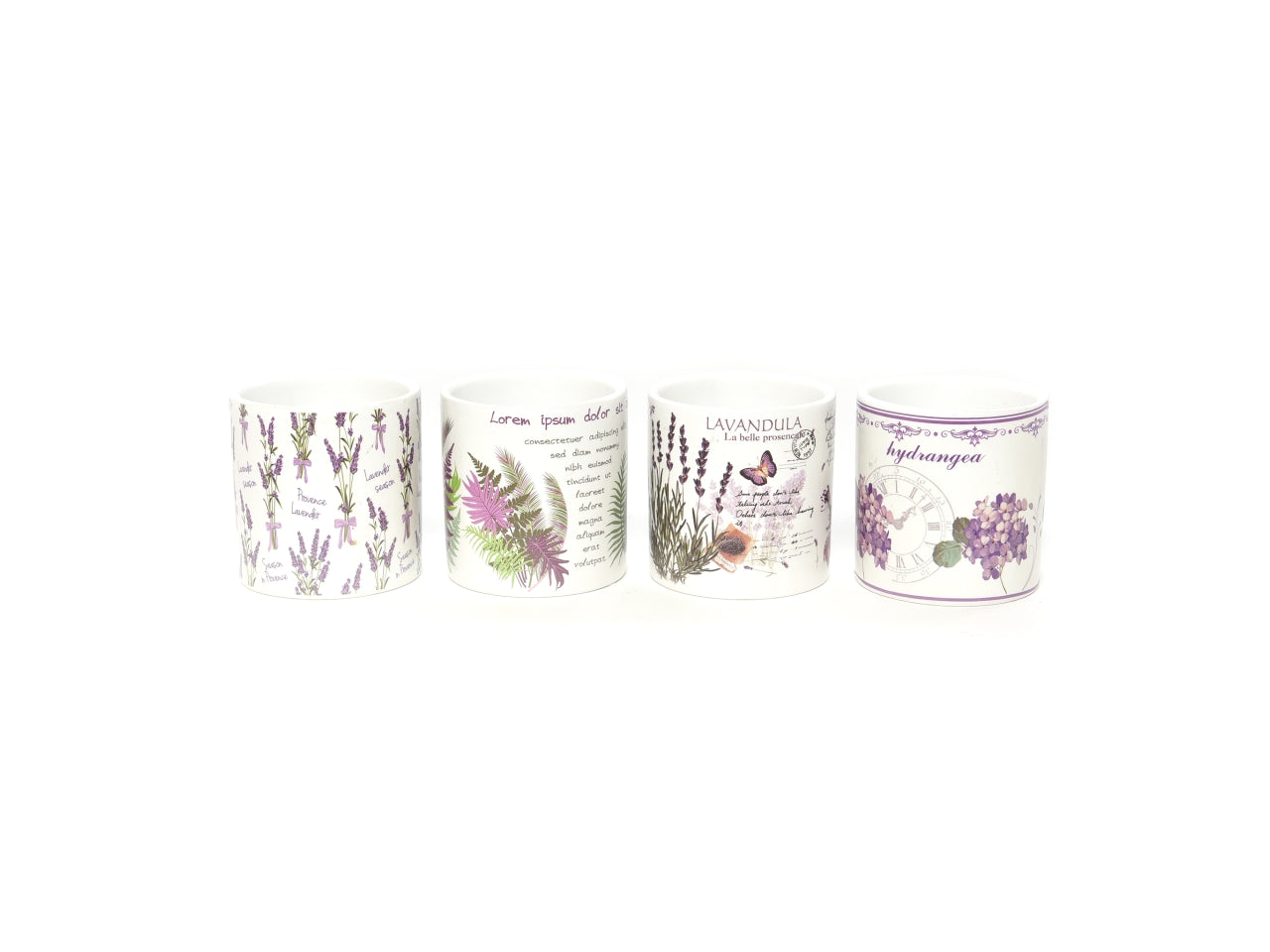 Vaso lavanda in ceramica 6,5x6,5xh.6,8cm design assortiti in espositore