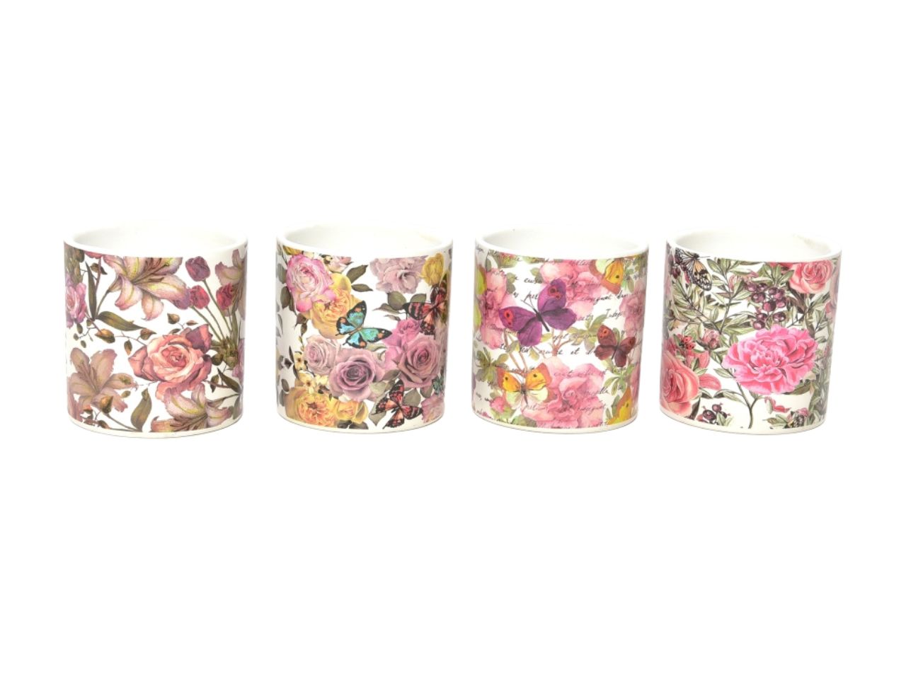 Vaso rose in ceramica 6,5x6,5xh.6,8cm design assortiti in espositore