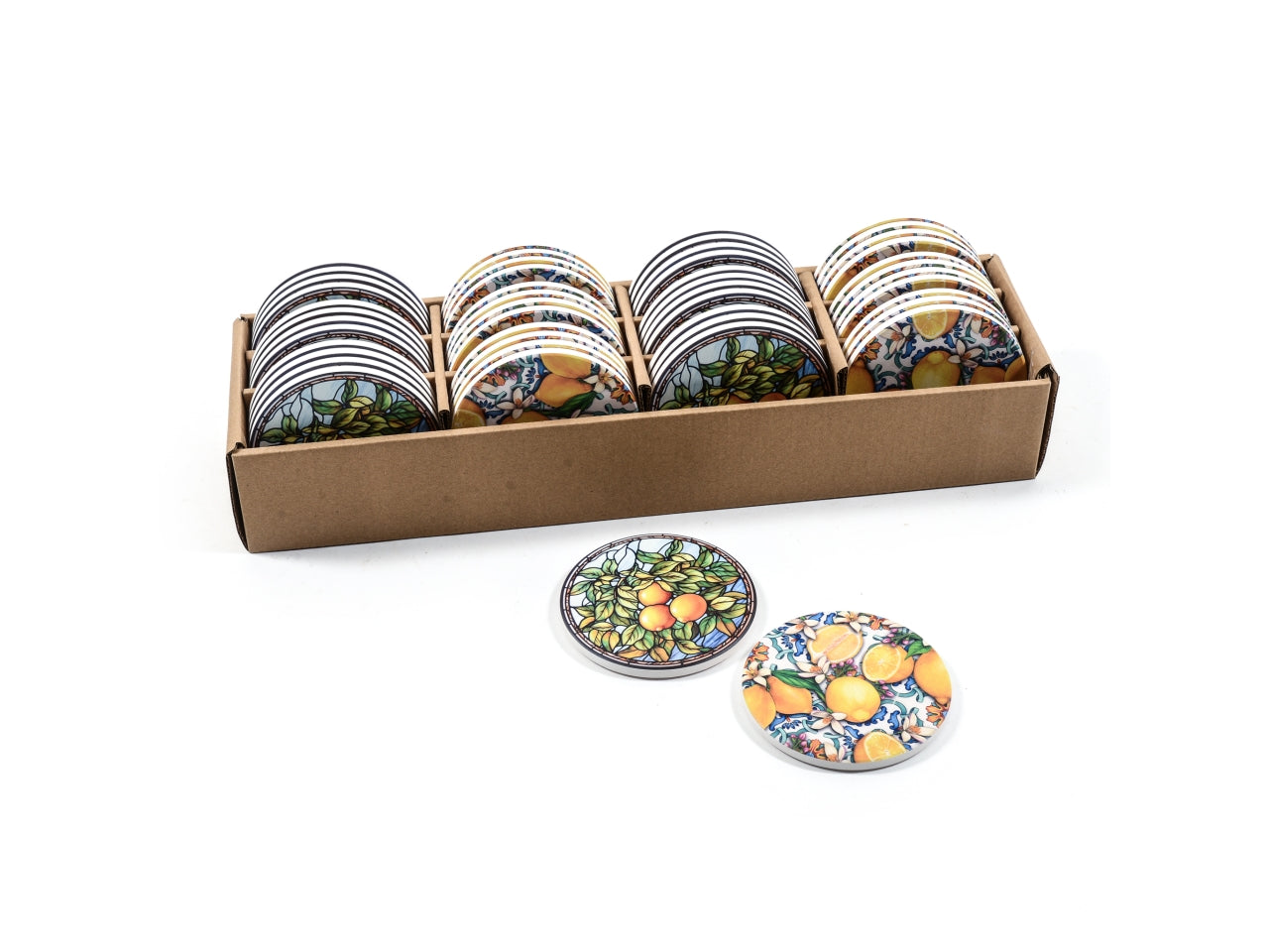 Sottobicchiere in ceramica d.10cm design assortiti in espositore