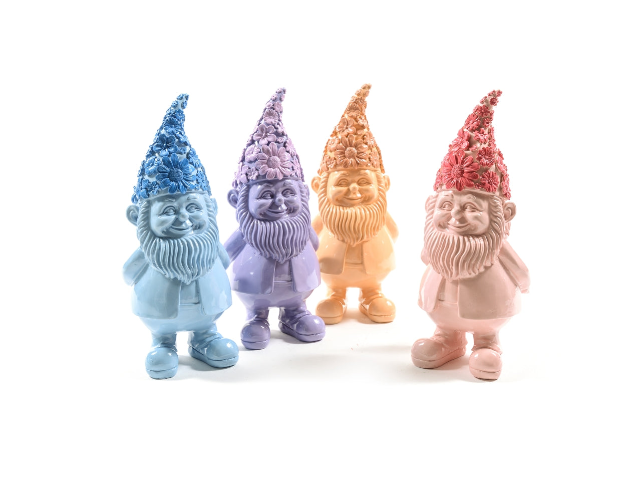 Gnomo in resina 11,5x12,5xh.29,5cm assortito