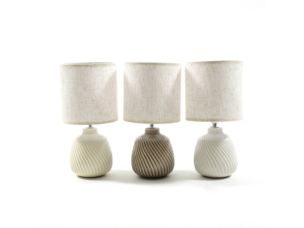 Lampada con base in ceramica d.13xh.26cm colori assortiti scatola bianca