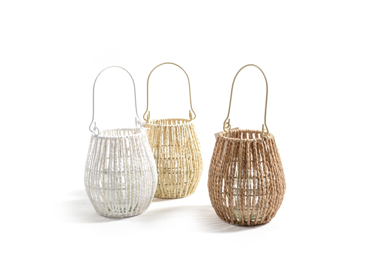 Lanterna in metallo e carta d.14x16cm colori assortiti