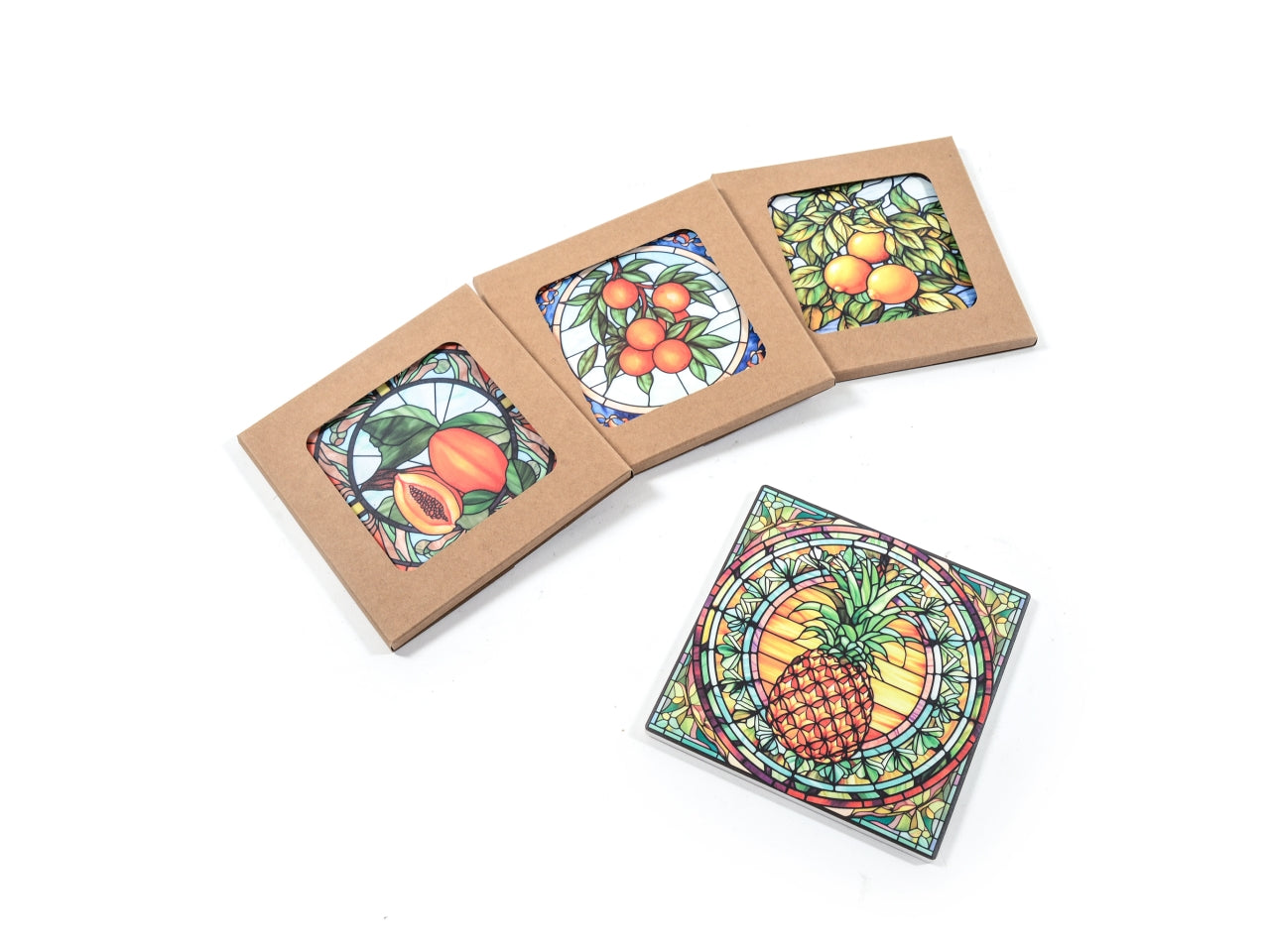 Sottopentola in ceramica 15x15cm design assortiti in scatola regalo