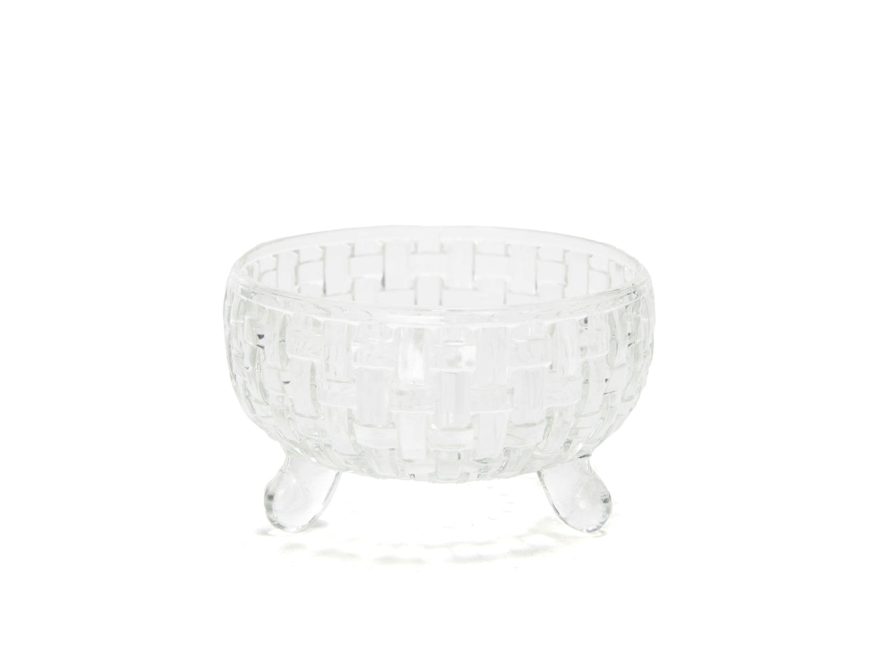 Ciotola in vetro sofia con piedi d.11cm trasparente con scatola bianca