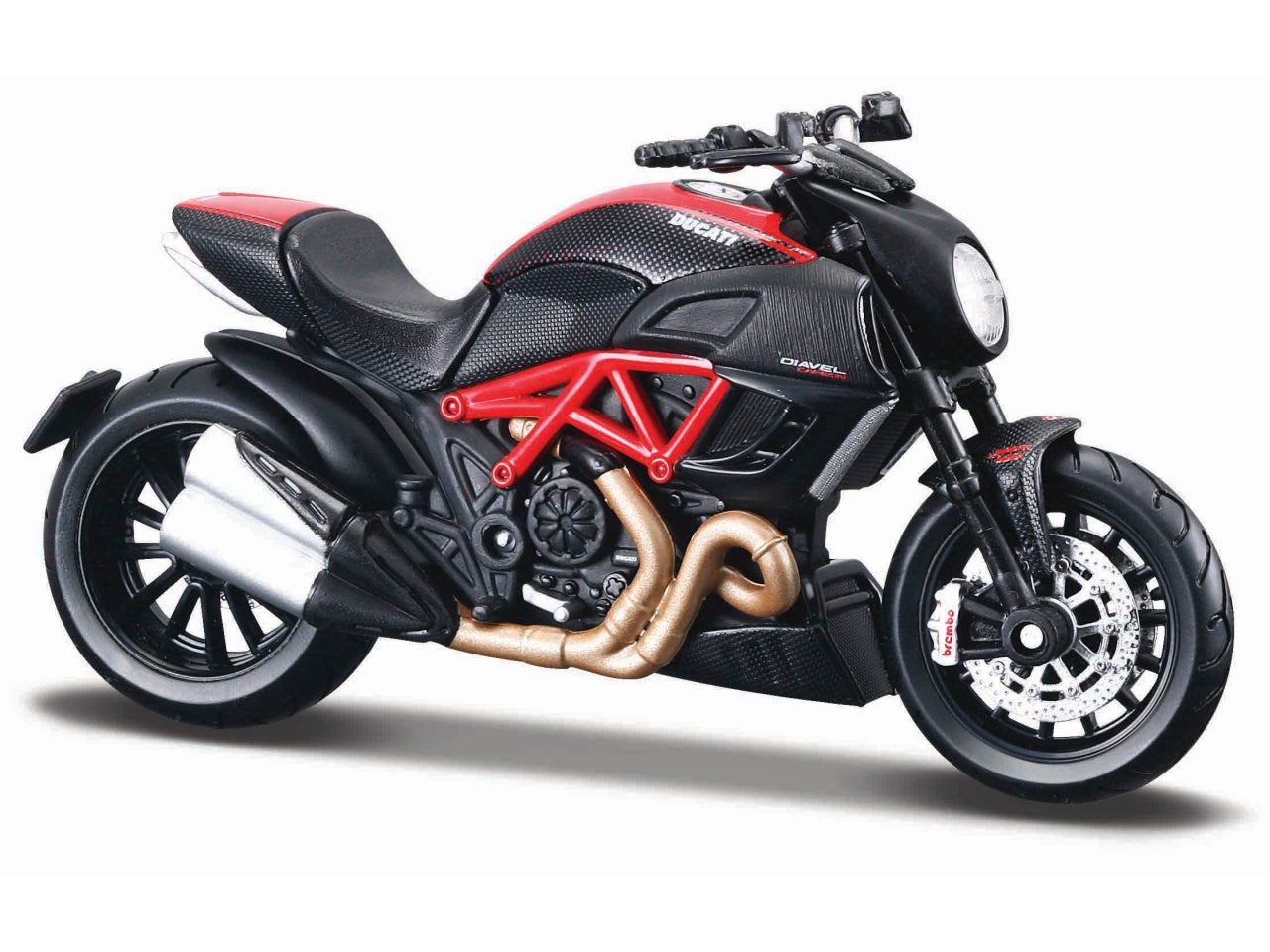 Maisto modellino moto Ducati Diavel Carbon rosso e nero 1:18