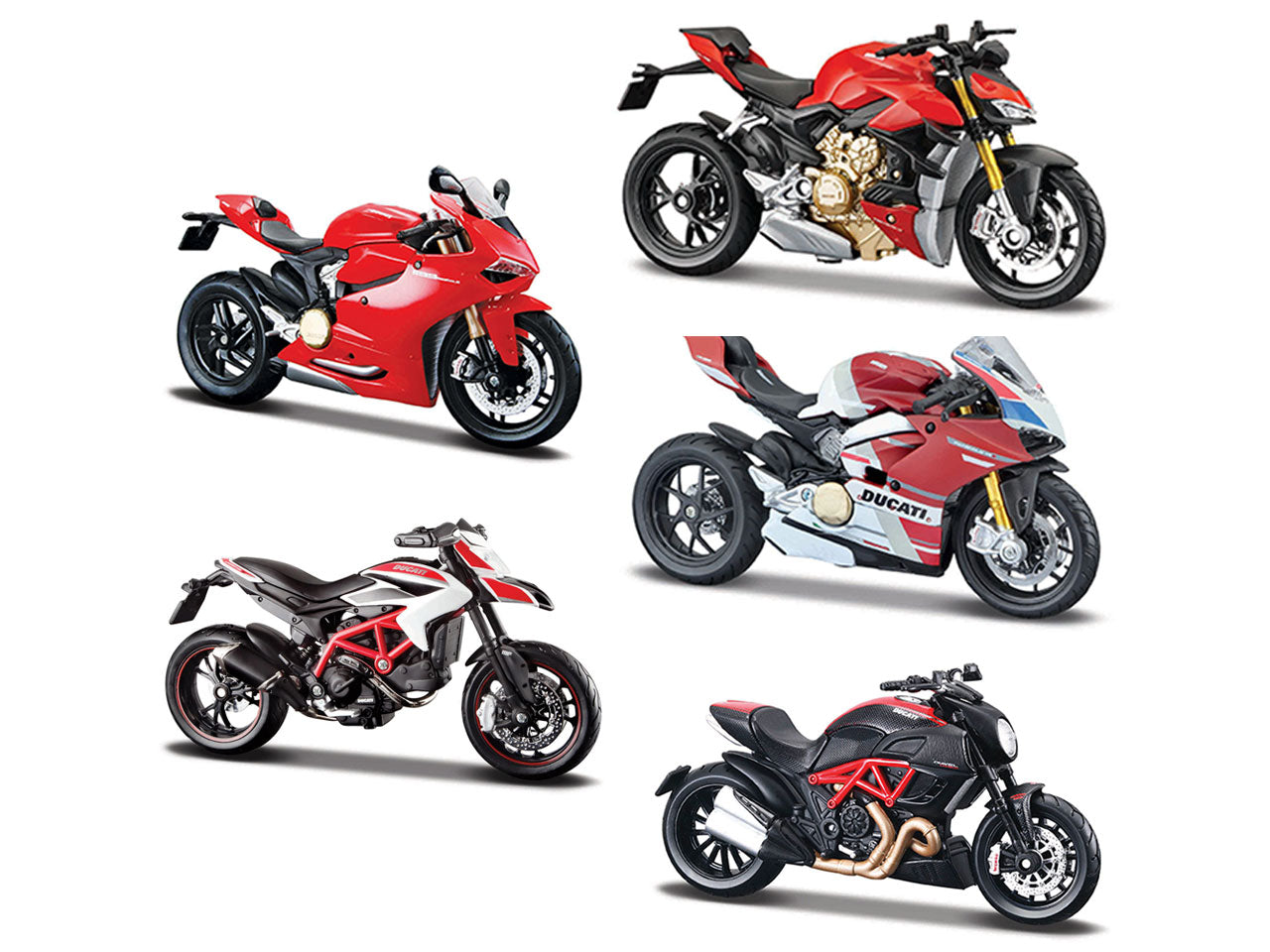 Maisto modellino moto Ducati Diavel Carbon rosso e nero 1:18