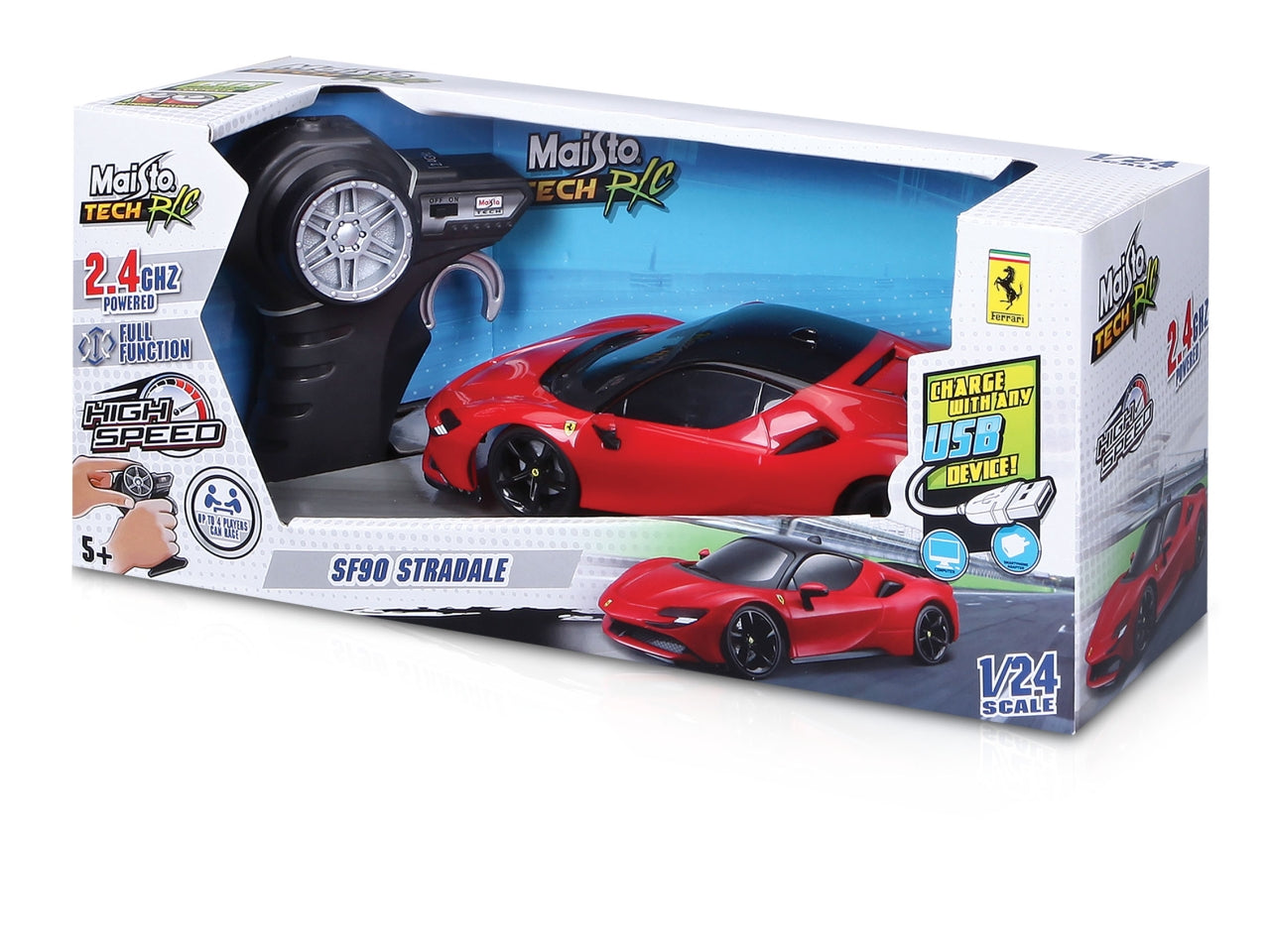 Auto Radiocomandata Premium Street Cars 2,4GHz - Scala 1:24 Modelli Assortiti: Die-cast, Colori Assortiti, Dettagli Realistici, Dimensioni 11,1x13,3x39,4 cm, EtÃ  5+ | Maisto