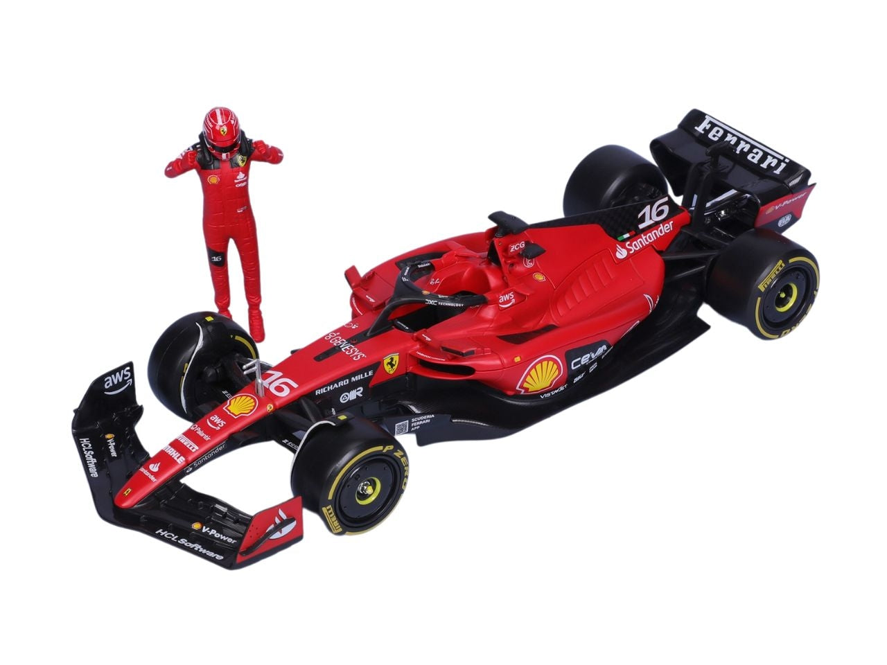 Auto Race w/driver ferrari sf-23 scala 1:24