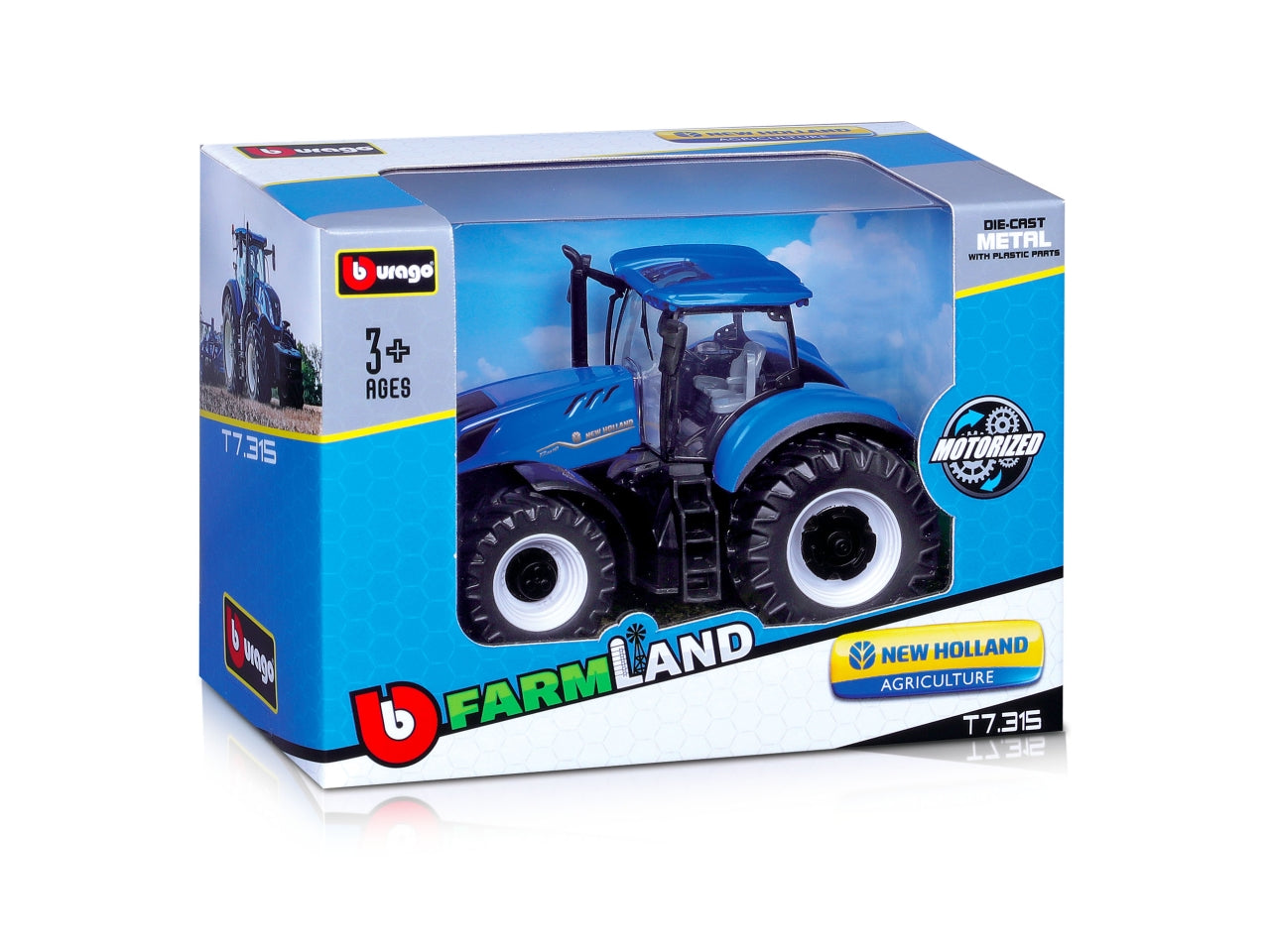 Modellino Trattori Motorizzati 10cm - Modelli Assortiti: Die-cast, Colori Assortiti, Licenze Ufficiali, Retrocarica, Dimensioni 7,9x15,2x10,7 cm, EtÃ  3+ | Burago