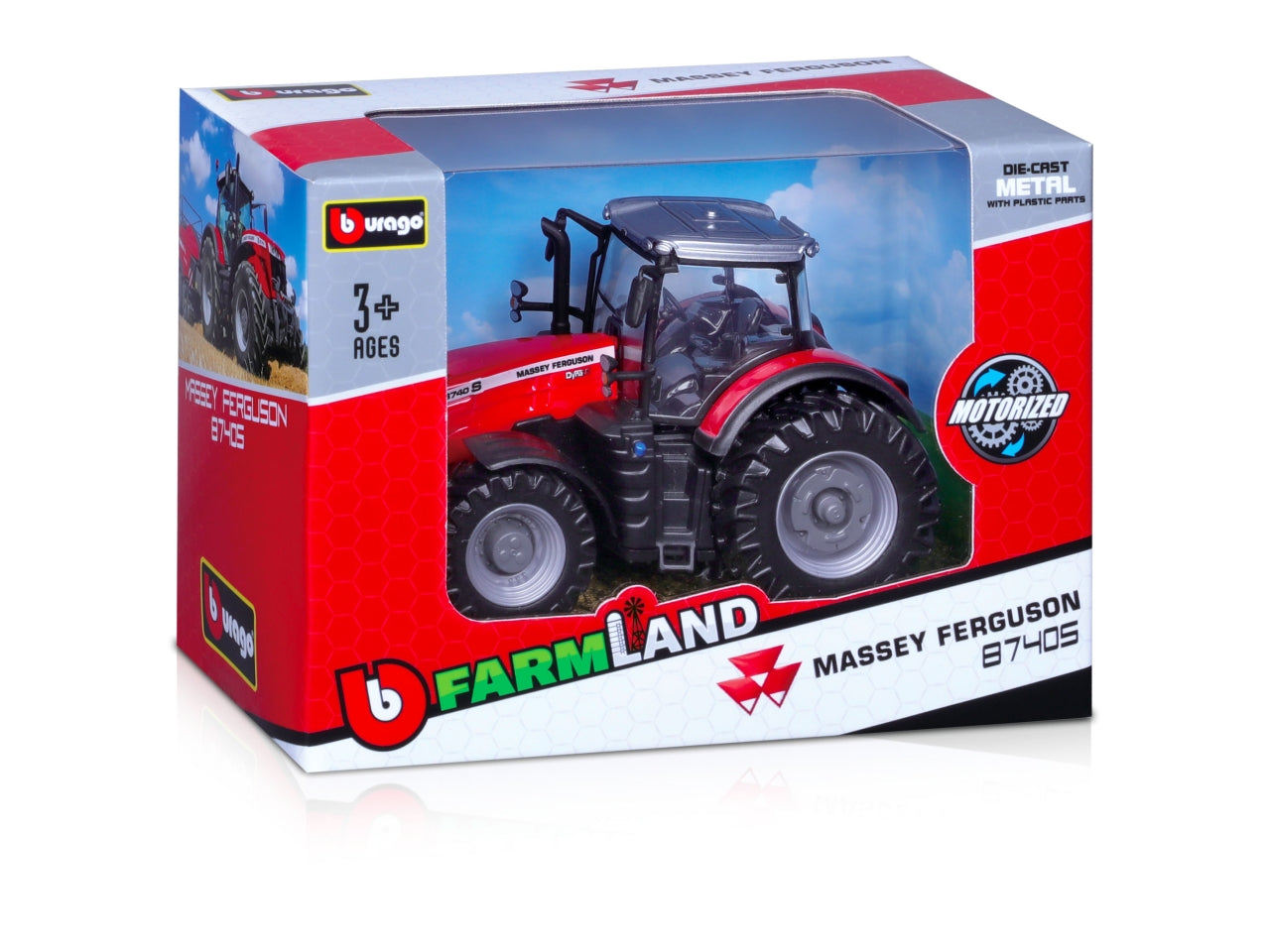 Modellino Trattori Motorizzati 10cm - Modelli Assortiti: Die-cast, Colori Assortiti, Licenze Ufficiali, Retrocarica, Dimensioni 7,9x15,2x10,7 cm, EtÃ  3+ | Burago