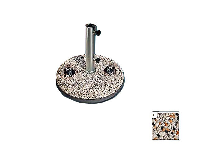 Base ombrellone Urano in graniglia fantasia con anello antigraffio, tubo in ferro zincato 55mm e maniglie