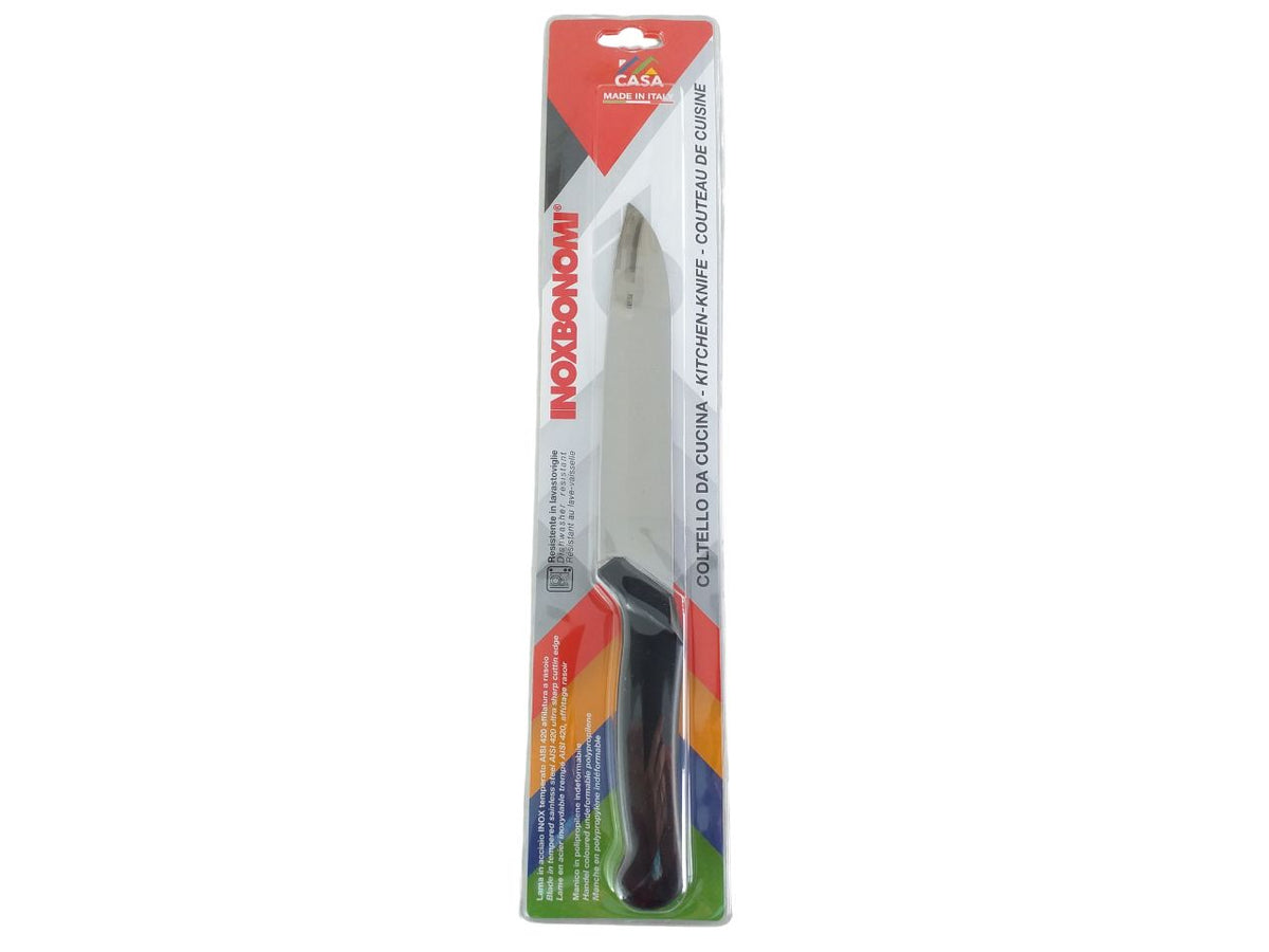 Coltello Santoku da cucina con lama acciaio inossidabile, manico polipropilene indeformabile - lunghezza lama 18 cm - Inoxbonomi