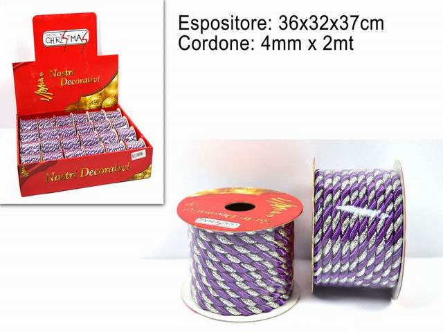 Cordone natalizio viola 4mmx2mt