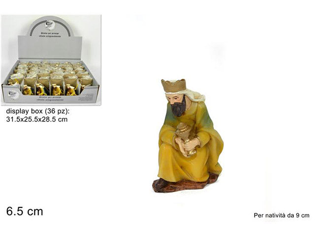 Gasparre in resina 6,5cm per nativitÃ  da 9cm