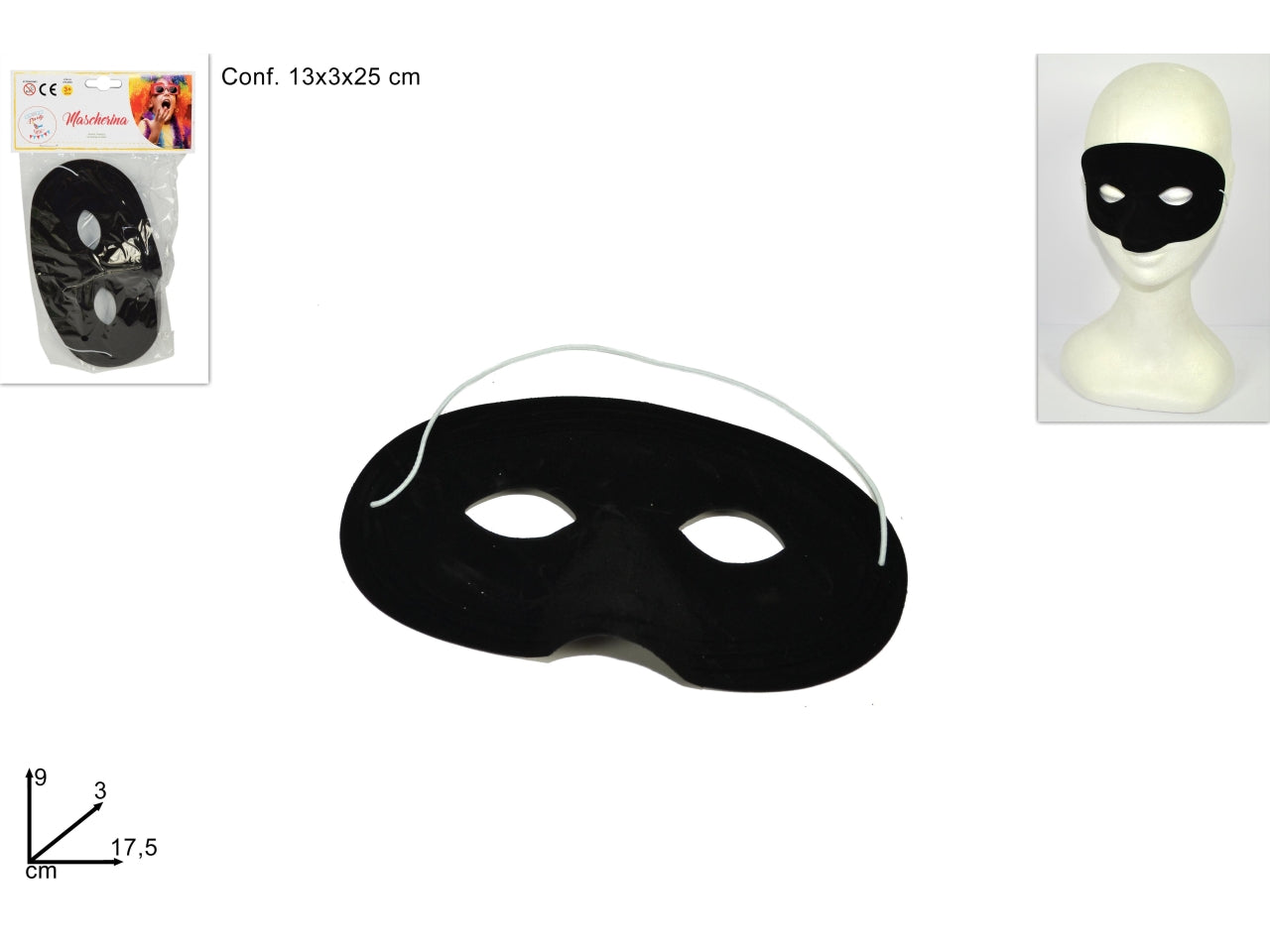 Mascherina floccata nera