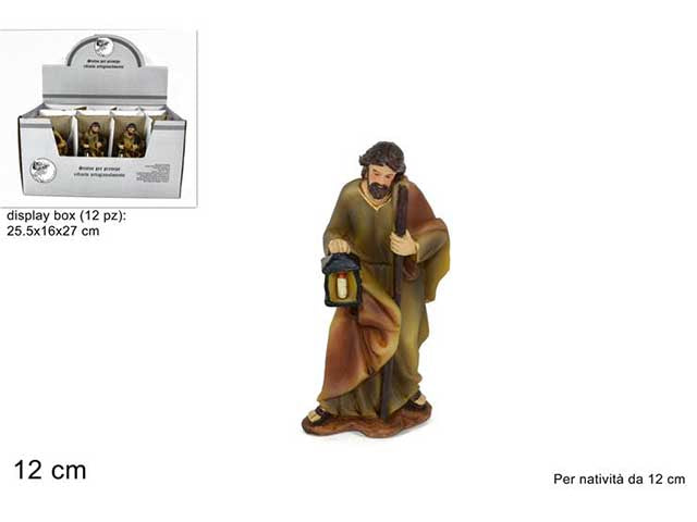 Giuseppe in resina 12cm per nativitÃ  da 12cm