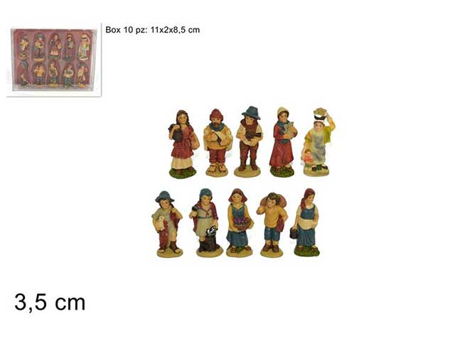 Pastori 3,5cm 10 pezzi in box pvc