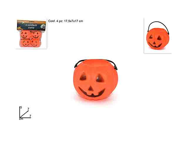 Secchiello zucca 4 pezzi