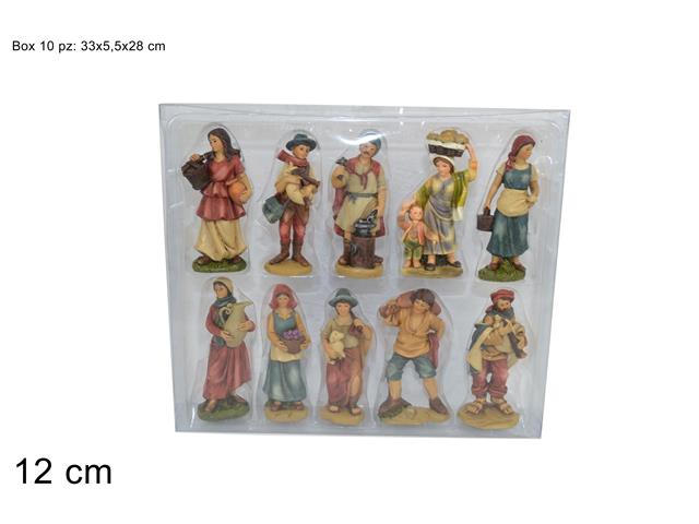 Pastori 12cm 10 pezzi in box pvc
