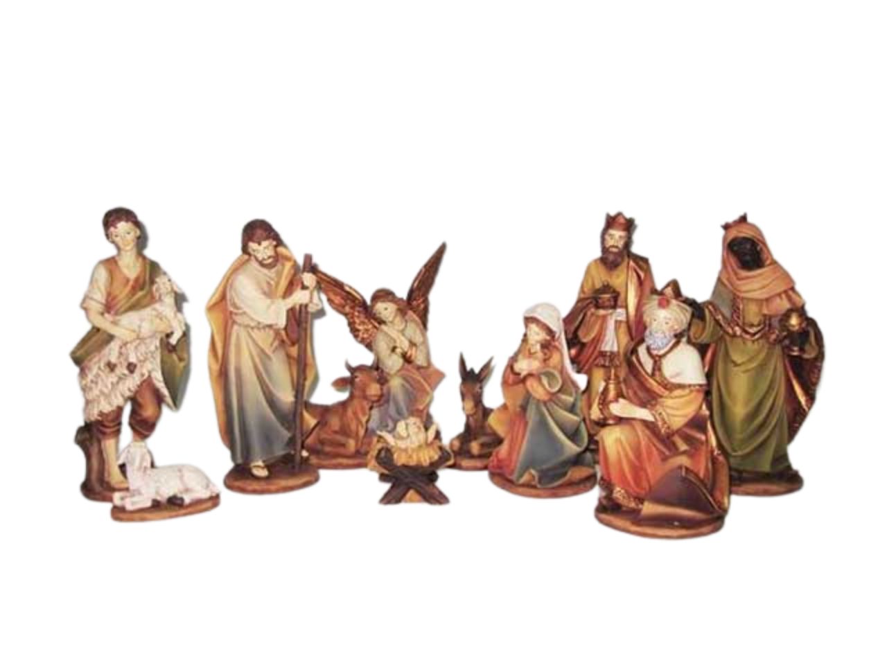 NativitÃ  in resina 20cm, set da 11 pezzi