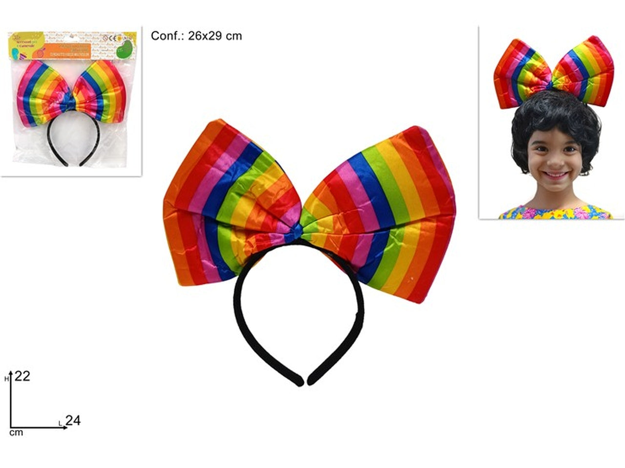 Cerchietto fiocco multicolor