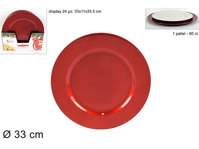 Sottopiatto rosso da 33cm