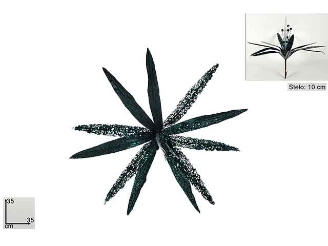 Pinzetta fiore glitter verde ro010584f